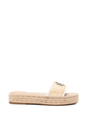 Lauren Ralph Lauren logo-plaque raffia espadrilles - Neutrals
