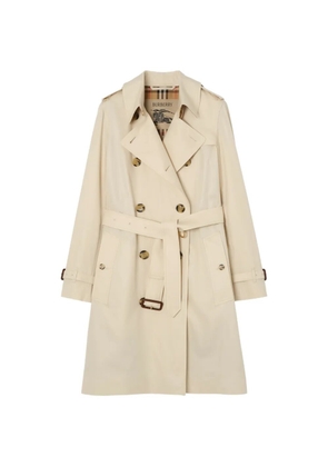 Burberry mid-length tropical gabardine Kensington trench coat - Neutrals
