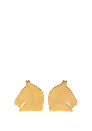 Hermès Pre-Owned 20th Century Gold Plated Bijouterie Fantaisie Horse Head Clip On Earrings costume earrings