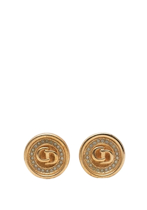 Christian Dior Pre-Owned 20th Century Gold Plated Strass CD Logo Clip On Earrings costume earrings