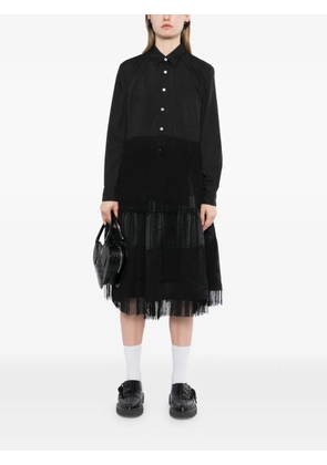 Comme Des Garçons Black fringe-detailed tiered skirt
