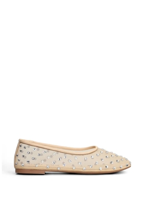 Bibi Lou crystal-embellished ballet flats - Neutrals