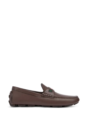 Gucci Web-stripe leather loafers - Brown