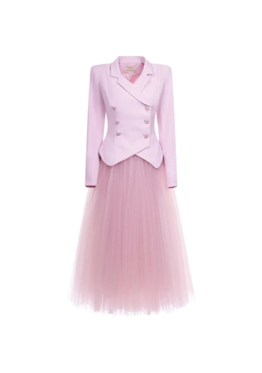 ARAFTU double-breasted tulle-panel dress - Pink