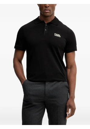 Karl Lagerfeld logo-print short-sleeve polo shirt - Black