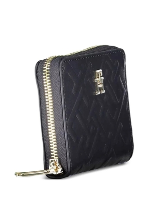 Tommy Hilfiger monogram-embossed zip-around wallet - Blue