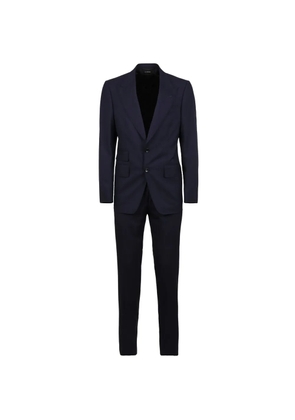 TOM FORD satin peak lapel suit - Blue