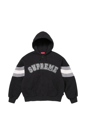 Supreme logo-detail zip-up hoodie - Black