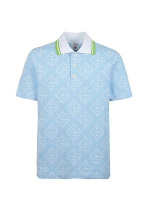 Casablanca jacquard short-sleeves polo shirt - Blue