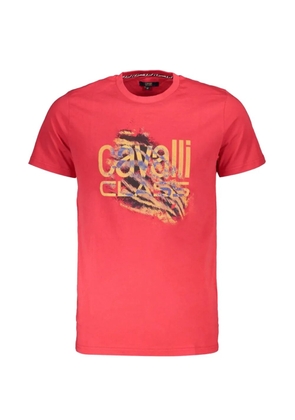 Cavalli Class animal-print logo-print T-shirt - Red