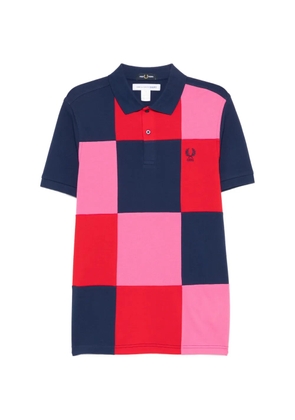 Comme Des Garçons Shirt x Fred Perry patchwork cotton polo shirt - Blue