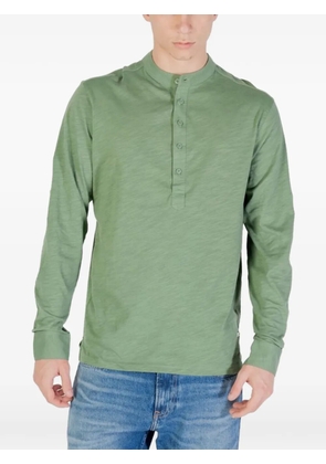 GIANNI LUPO band-collar long-sleeve t-shirt - Green