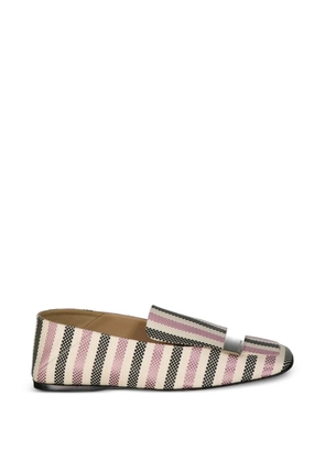 Sergio Rossi striped logo-plaque loafers - Neutrals