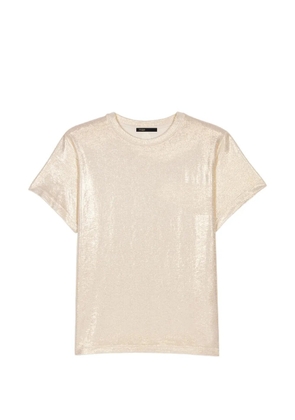 Maje metallic-finish T-shirt - Neutrals
