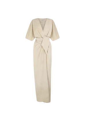 Cortana Ryo striped wrap-style dress - Neutrals