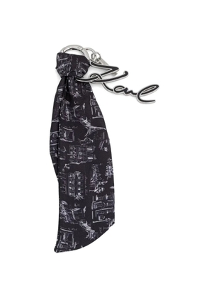 Karl Lagerfeld graphic-print logo-plaque keyring - Black