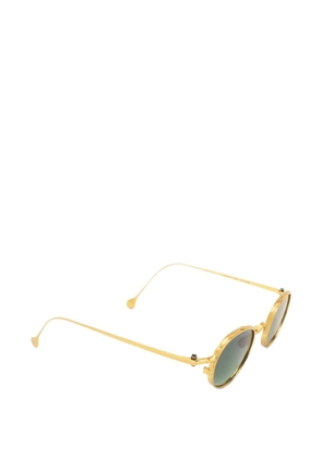 Yohji Yamamoto brushed round-frame sunglasses - Gold