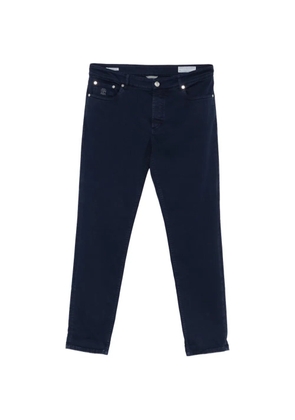Brunello Cucinelli logo-embroidered jeans - Blue