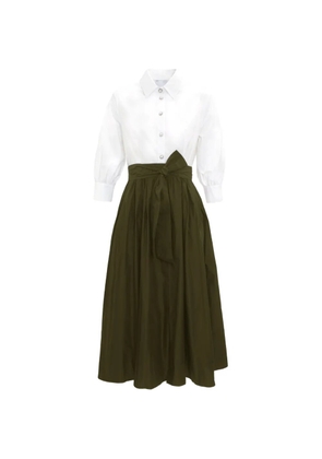 WEILL PARIS belted pleated shirt dress - Green