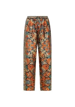 Pierre-Louis Mascia tapestry-print silk trousers - Orange