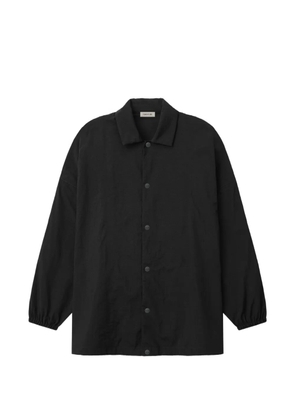 Fear Of God crinkled-finish logo-patch jacket - Black