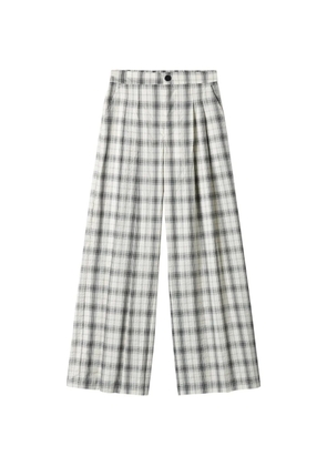 tout a coup elasticated-waistband checked trousers - White