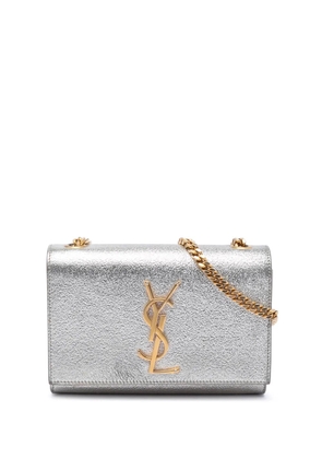 Saint Laurent Pre-Owned 2015 Small Metallic Calfskin Classic Monogram Kate crossbody bag - Silver