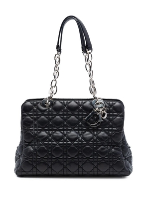 Christian Dior Pre-Owned 2014 Small Lambskin Cannage Soft Zipped Shopping tote bag - Black