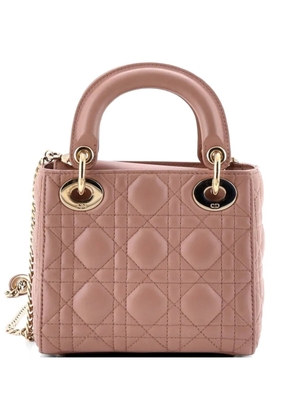 Christian Dior Pre-Owned Lady Dior Chain Bag Cannage Quilt Lambskin Mini satchel - Pink