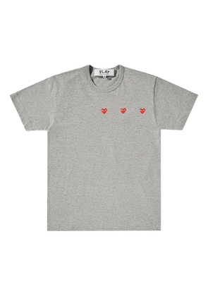 Comme Des Garçons Play three-heart print T-shirt - Grey
