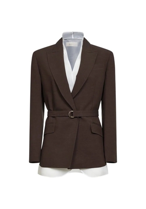Blanca Vita belted peak-lapel blazer - Brown