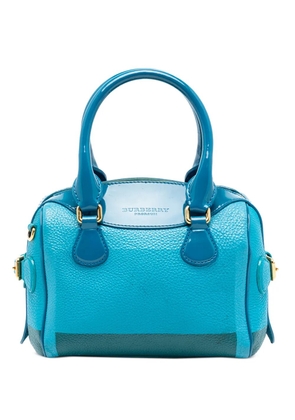 Burberry Pre-Owned 2014-2015 Mini Tricolour Grained Leather Prorsum Boston Bag satchel - Blue