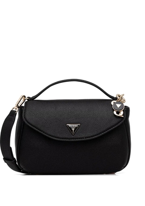 GUESS USA logo-plaque pebbled cross body bag - Black