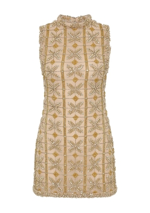Rachel Gilbert Iris beaded mini dress - Neutrals