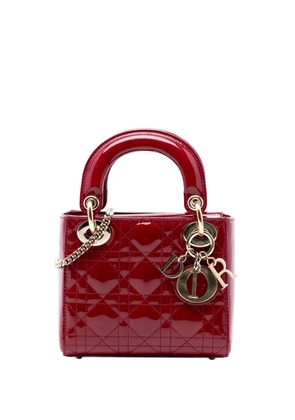 Christian Dior Pre-Owned 2018 Mini Patent Cannage Lady Dior satchel - Red