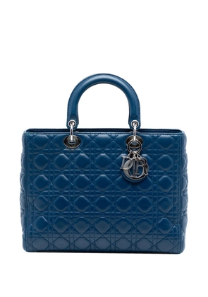 Christian Dior Pre-Owned 2014 Large Lambskin Cannage Lady Dior satchel - Blue