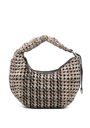 Borbonese woven zip-top tote bag - Neutrals