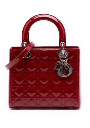 Christian Dior Pre-Owned 2014 Medium Patent Cannage Lady Dior satchel - Red