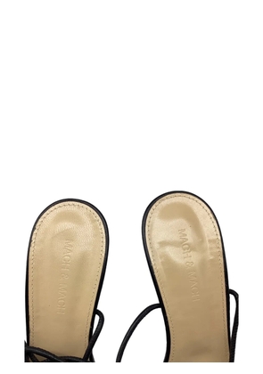 MACH & MACH crystal-embellished leather heeled sandals - Black