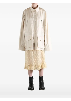Rier multi-pocket zip-up coat - Neutrals