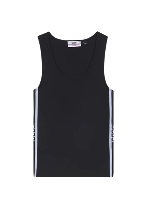 GCDS logo-print side-stripe tank top - Black