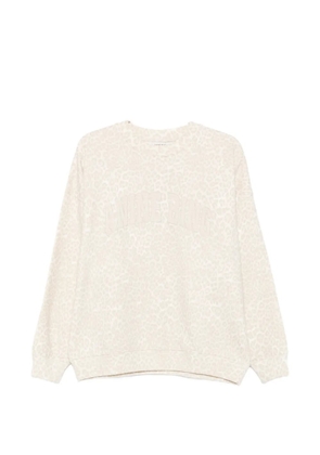 ANINE BING leopard-pattern logo sweatshirt - Neutrals