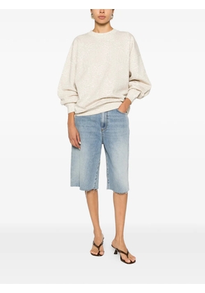ANINE BING leopard-pattern logo sweatshirt - Neutrals
