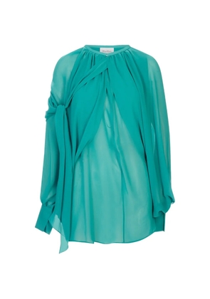 Gianluca Capannolo knotted long-sleeve blouse - Green
