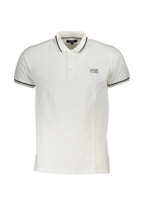 Cavalli Class logo-print striped-trim polo shirt - White