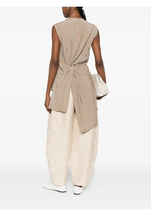 Uma Wang stripe-pattern asymmetric waistcoat - Neutrals