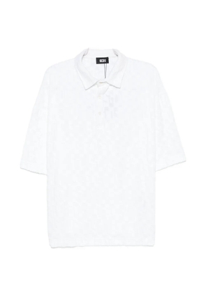 GCDS logo-jacquard terry-cloth polo shirt - White