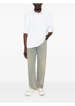 GCDS logo-jacquard terry-cloth polo shirt - White