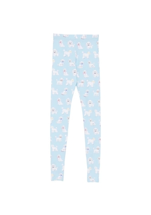 Fiorucci poodle-print stirrup leggings - Blue