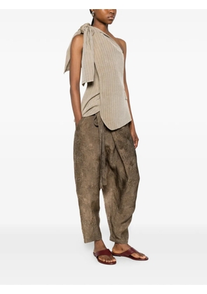 Uma Wang one-shoulder striped top - Neutrals